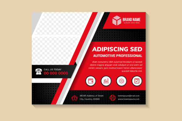 Automotive Professional Horizontal Banner Graphics