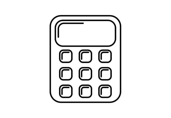 Calculator School Subject Icon Design: Clean Graphics & Icons for Crafters