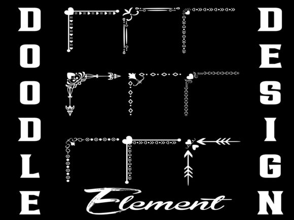 Corner Doodle Vector Element: Decorative Graphics for Local Branding