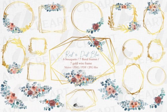 Floral Eucalyptus Bridal Gold Templates
