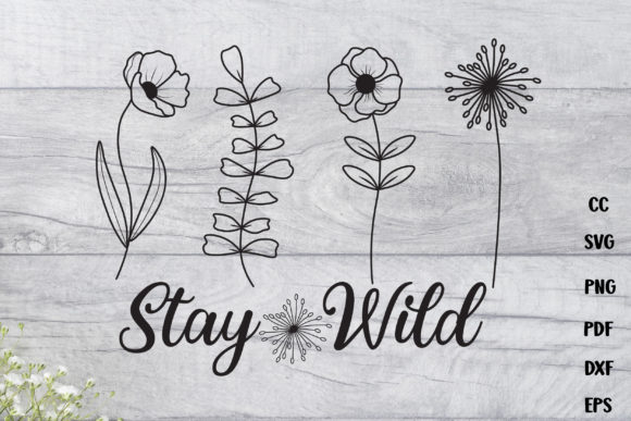 Flower SVG Wildflower: Graphics for Print Templates