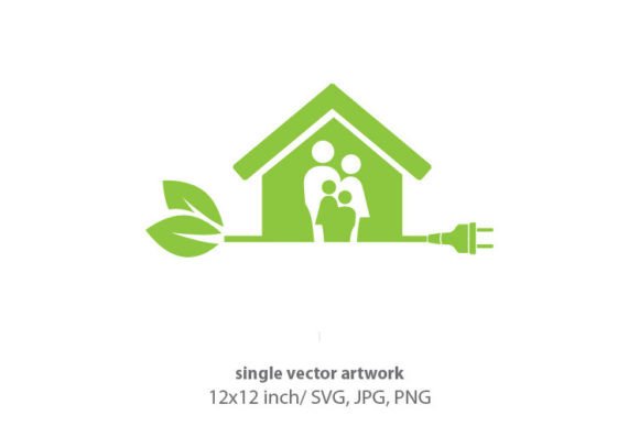 Green Family House Graphics and Icons