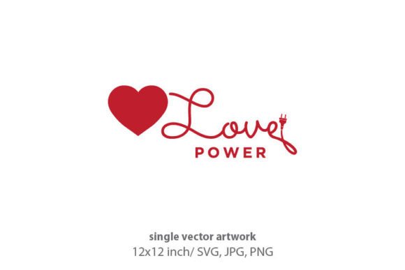 Heart Word Love and Electrical Plug Graphics
