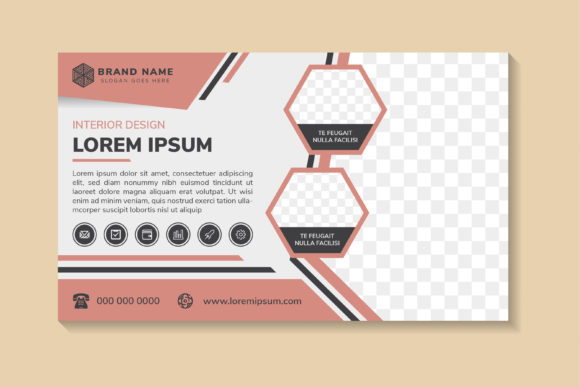 Interior Design Horizontal Flyer Pink