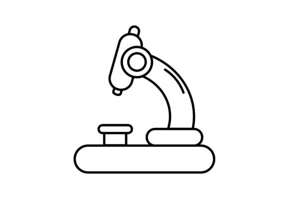 Microscope Outline Clipart Vector: Clean Icons & Graphics for Science Content