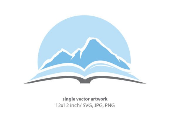 Mountain As Part of Open Book Graphics