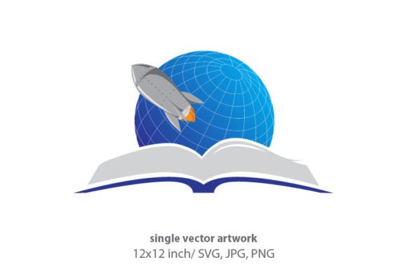 Open Book, Rocket and Planet