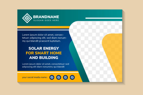 Solar Energy Smart Home Horizontal Flyer: Graphics & Print Templates