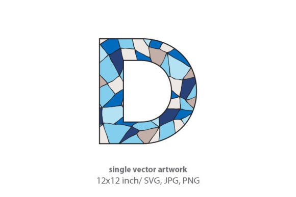 Stained Glass Pattern Inside Letter D: Graphics & Icons for Creative Branding