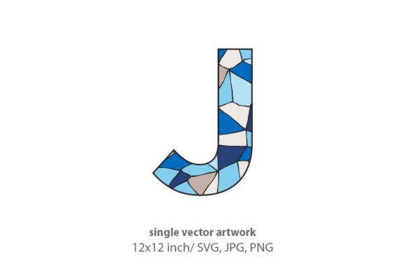 Stained Glass Pattern Inside Letter J Graphics
