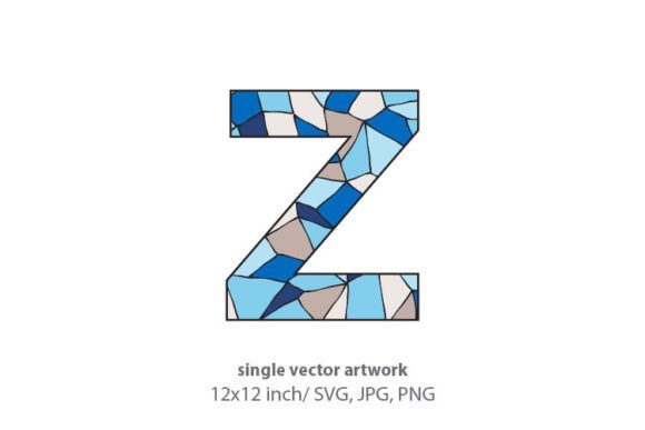 Stained Glass Pattern Inside Letter Z Graphics & Icons