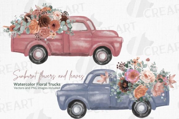 Unburnt Flower and Eucalyptus Pickups: Graphics for Print Templates