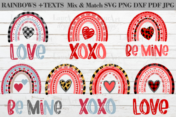 Valentine’s Day Rainbow Bundle: Graphics for Crafts