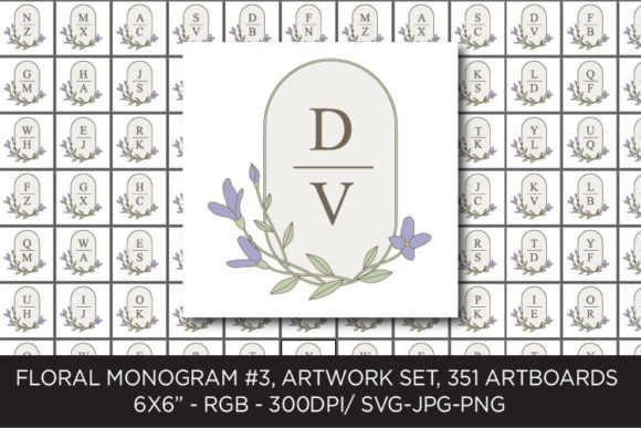 WEDDING FLOWERS: 351 Floral Monogram Graphics & Icons