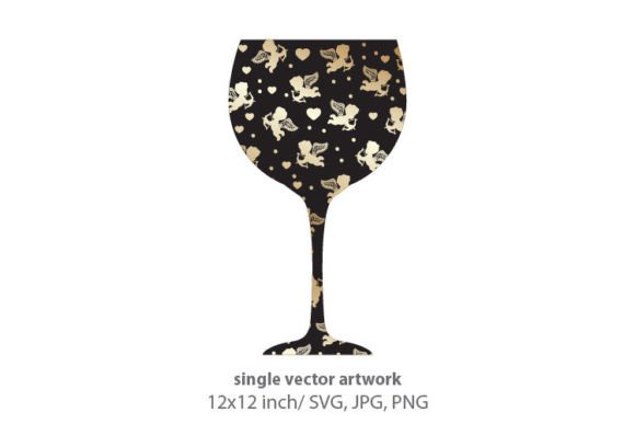 Wine Glass, Cupid Pattern